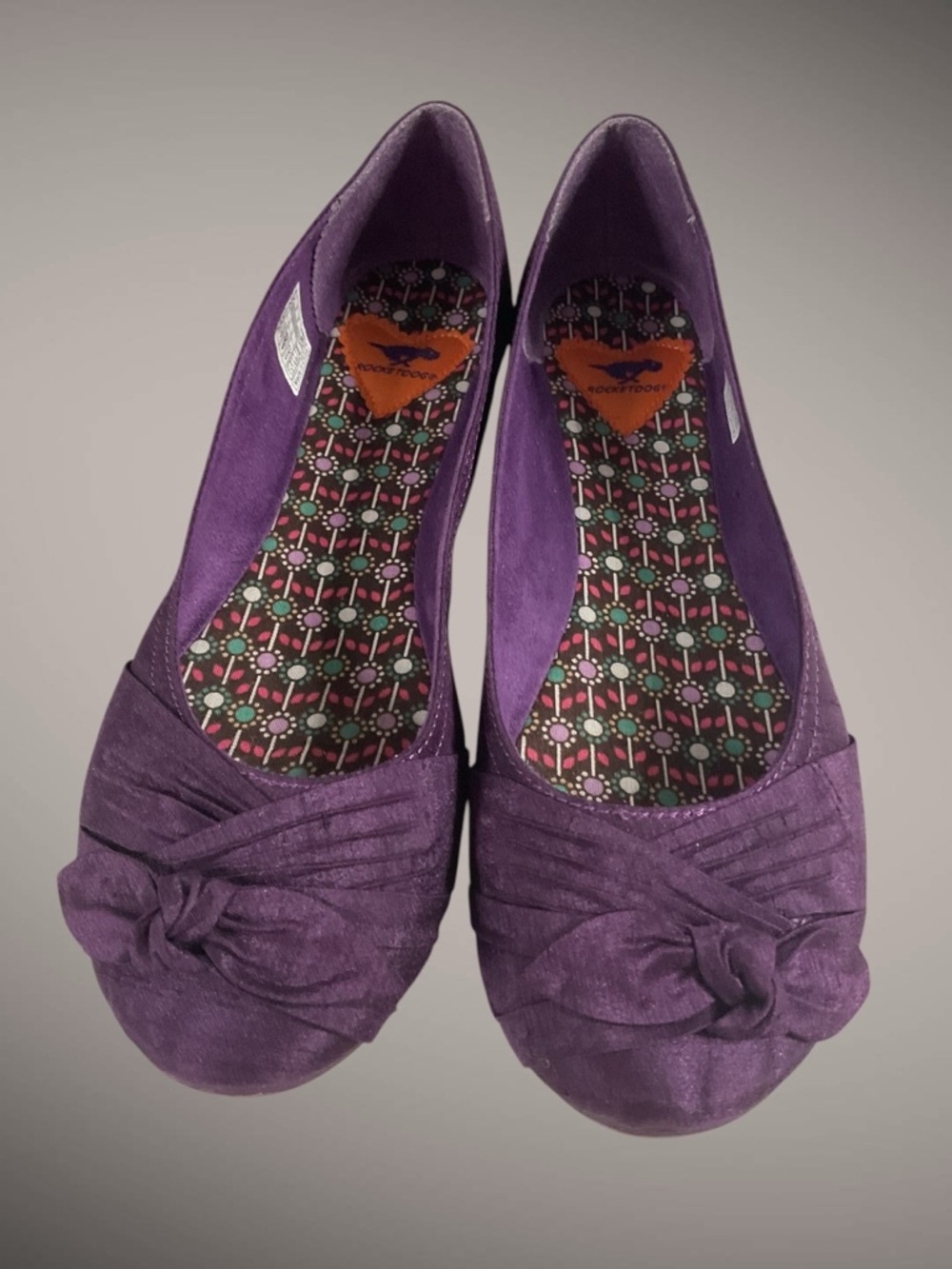 Rocket Dog Memories Purple Knot-Front Ballet Flats Slip-on Women's Size 10M